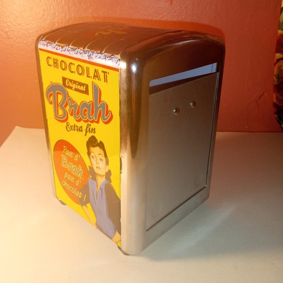 CHOCOLAT BRAH EXTRA FIN FRENCH OLD TIME KITCHEN NAPKIN HOLDER - Picture 2 of 6